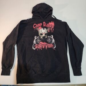 Friday the 13th Jason Voorhees Black Hooded Sweatshirt Men's Size XL